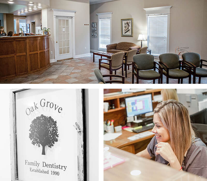 A collage showing the various rooms in our dental office where our dentist in Hattiesburg, MS works